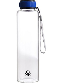 Benetton Rainbow Μπουκάλι Νερού Γυάλινο Μπλε/Διάφανο 550 ml
