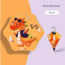 ΟΜΠΡΕΛΑ ΒΡΟΧΗΣ ΜΠΑΣΤΟΥΝΙ ΠΑΙΔΙΚΗ Dino Dinosaur LUX01 Πορτοκαλί