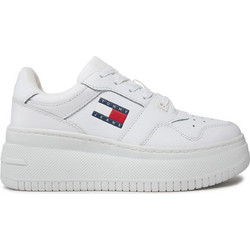 Tommy Jeans Γυναικεία Sneakers Flatforms Λευκά EN0EN02506-YBS