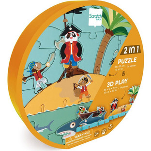 Παιδικό Puzzle Scratch Europe 3D Πειρατές 2 in 1 14 + 36 Κομμάτια