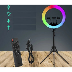 Ring Light 56cm 22" 3200K-6000K και Βάση για Κινητό