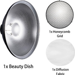 Visico Beauty Dish Black / Silver Bowens 55cm