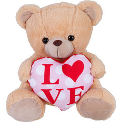 Λούτρινο Αρκουδάκι Με Καρδιά Σομόν Πουά Love (VL244024)