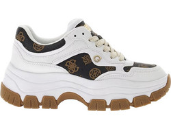 Guess Brecky Γυναικεία Sneakers Chunky Λευκά Καφέ FLPBR3FAL12-WHIBR