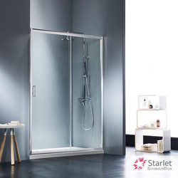 Ευθύγραμμη Καμπίνα Ντουζιέρας Starlet Slider 1+1 114-117 x 180 cm Clean Glass Χρωμέ