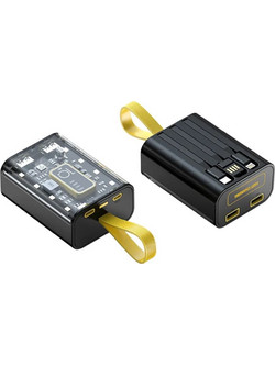 Awei 3in1 Power Bank 10000mAh 5W με 2 Θύρες USB-A Black