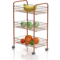 Tekno-tel MG003C Τρόλεϊ Μεταλλικό 3 Θέσεων 26x36x65cm