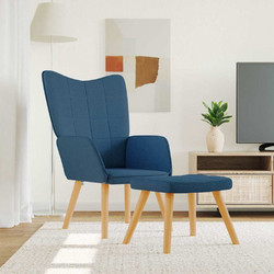 vidaXL Πολυθρόνα Relax με Υποπόδιο Μπλε 327934