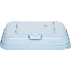 Funkybox to Go Φορητή θήκη για μωρομάντηλα Pale blue - Little star