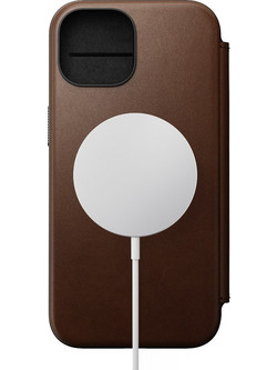 NOMAD θήκη Πορτοφόλι δερμάτινη Modern Folio Rugged rustic MagSafe για Apple iPhone 15 6.1 2023 - ΚΑΦΕ - NM01623885