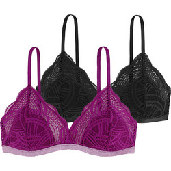 Dorina Stella Bralette Push Up χωρίς Μπανέλα Μαύρο Φούξια FXBR0012LA103-2X0313