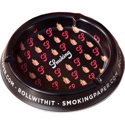 Smoking Τασάκι Μεταλλικό Μαύρο Large Flames - 20cm