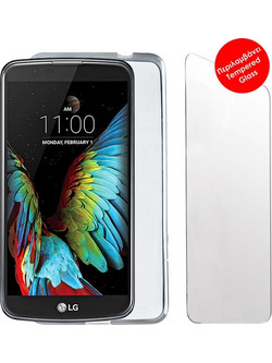 Volte-Tel Combo Lg K10 K420 5.3'' Tempered 0.30 + Θηκη Slimcolor WHITE