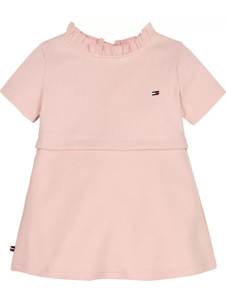 TOMMY HILFIGER Baby Flag Short Sleeve Dress - Whimsy Pink
