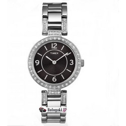 Timex Γυναικείο Ρολόι με Ασημί Μεταλλικό Μπρασελέ T2N453