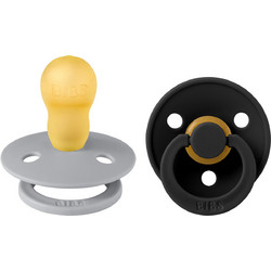 BIBS Colour Πιπίλες Καουτσούκ 18m+ Cloud Black 2τμχ