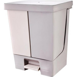 PLANET Διπλός Κάδος Απορριμμάτων 50lt (25lt+25lt) 46x38x57cm με Πεντάλ 2 Θέσεων 2 Εσωτερικούς Κάδους Ανακύκλωσης Μπεζ 4.6kg Κουζίνας