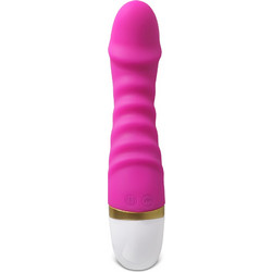 12-Speed Pink Color Rechargeable Silicone Dildo Vibrator