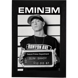 Αφίσα Eminem Mugshot 40x60 εκ Κορνίζα Ξύλινη Χρώμα Μαύρο η αφίσα ειναι με πλαστικοποίηση ματ K29-69