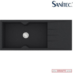 Sanitec Ultra Granite 817 Επικαθήμενος Νεροχύτης Γρανίτη Αντιστρεφόμενος Ματ Grafite 116x50cm