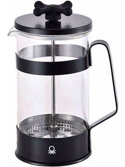 BENETTON Καφετιέρα με Έμβολο 600ml από Βοριοπυριτικό Γυαλί BLACK BE-0682-BK BGBE000682