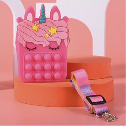 Icon Τσαντάκι Anti-Stress Unicorn Fancy Φούξια