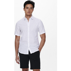Only & Sons Ανδρικό Πουκάμισο Κοντομάνικο 22009885 White