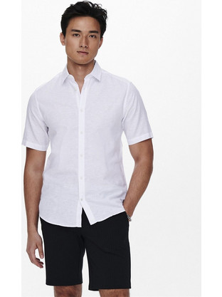 Only & Sons Ανδρικό Πουκάμισο Κοντομάνικο 22009885 White