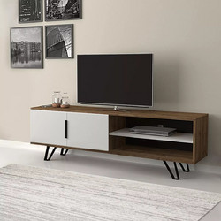 Megapap Έπιπλο Τηλεόρασης Ξύλινο Καρυδί Μ160xΠ35xΥ49cm Foot GP028-0033,1