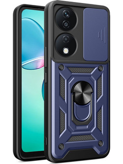 Θήκη Honor 90 Smart 5G Mad Mask Camshield Armor Guard Πλάτη με προστασία για την κάμερα, Kickstand και Βάση στήριξης από σκλήρό Premium TPU μπλε