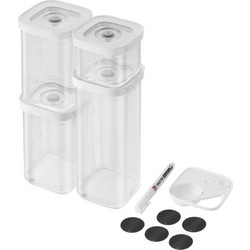 Δοχείο Τροφίμων Cube Fresh & Save S (Σετ 6Τμχ) 1025971 Clear-White Zwilling Συνθετικό Υλικό