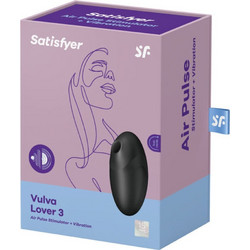 Satisfyer Vulva Lover 3 Air Pulse Vibrator Κλειτοριδικός Δονητής Μαύρος