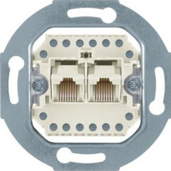 Πρίζα Τηλεφώνου 2 Γραμμών Berker 1930 4539 Hager-4539-Λευκό 4539