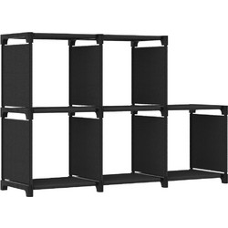vidaXL Ραφιέρα με 5 Κύβους Μαύρη 103 x 30 x 72,5 εκ. Υφασμάτινη 322602