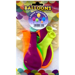 Swan Μπαλόνια Πολύχρωμα Neon 26cm 8Τεμ 0781