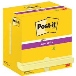 Αυτοκόλλητα Χαρτάκια 3M Post-it 76 x 127 mm Super Sticky (Κίτρινα) (90 Φύλλα) (655-12SSCY-EU) (MMM65512SSCYEU)