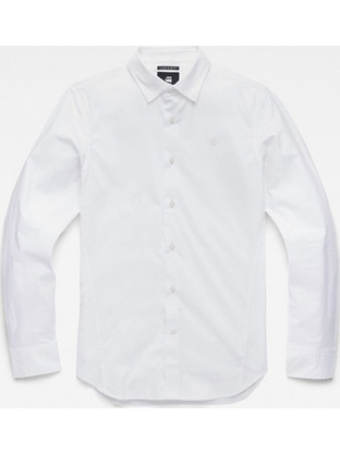 G-Star RAW Ανδρικό Πουκάμισο Βαμβακερό Μακρυμάνικο Slim Fit Λευκό D17026-C271-110