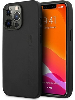AMG AMHCP14LDOLBK iPhone 14 Pro 6.1 "black / black hardcase Leather Hot Stamped