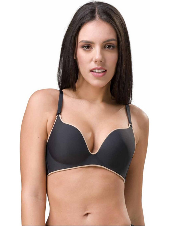 Luna Miracle One Σουτιέν για Βαθύ Ντεκολτέ Push Up χωρίς Μπανέλα Μαύρο 1808