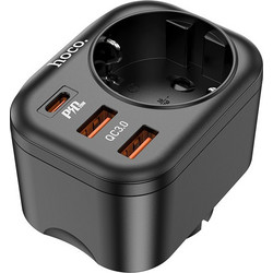 Αντάπτορας Σούκο Hoco NS3 με USB-C PD20W QC3.0 18W και 2 x USB 5V/3A QC3.0 4000W Μαύρος