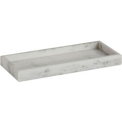 Δίσκος Mακρόστενος Λευκός Μάρμαρο Andrea House (30x13x3 cm)