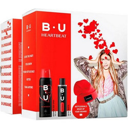 B.U. Heartbeat Eau de Toilette 50ml + Deodorant 150ml + Beanie
