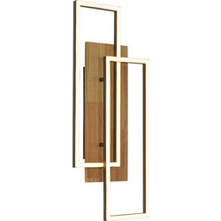 Sun Light Maroc-40SQ Led Οροφής με Ξύλο και Μαύρο σε Ορθογώνιο