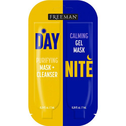 Freeman Day & Night Dual Chamber Κρεμώδης Μάσκα Προσώπου για Καθαρισμό Ενυδάτωση & Λάμψη με Άργιλο 14ml