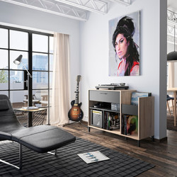 Vinyl Επιπλο Για Pick-up 115x40x81εκ. Light Kronberg Oak/Black