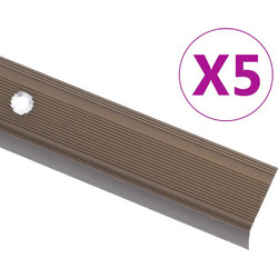 vidaXL Προφίλ για Σκαλοπάτια Σχήμα Γ 5 τεμ. Καφέ 100 εκ. Αλουμινίου 146766