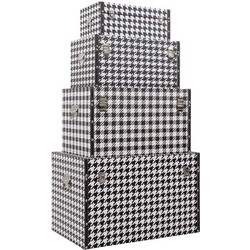 FERRE ΜΠΑΟΥΛΑ SET 4ΤΕΜ ΜΑΥΡΟ ΛΕΥΚΟ 64x40xH40cm 1τμχ