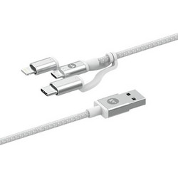 Σετ Καλωδίων Mophie 3in1 USB to Micro USB/Lightning/USB-C 1m - White