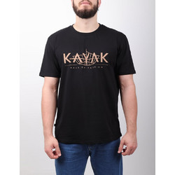KAYAK T-SHIRT ΚΟΝΤΟΜΑΝΙΚΟ ΜΑΥΡΟ ΜΕ ΛΑΙΜΟΚΟΨΗ ΚΑΙ ΣΤΑΜΠΑ LOGO ΕΜΠΡΟΣ ΚΑΝΟΝΙΚΗ ΓΡΑΜΜΗ
