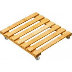 Βάση λουλουδιών τροχήλατη Nextdeco από bamboo 30x30εκ